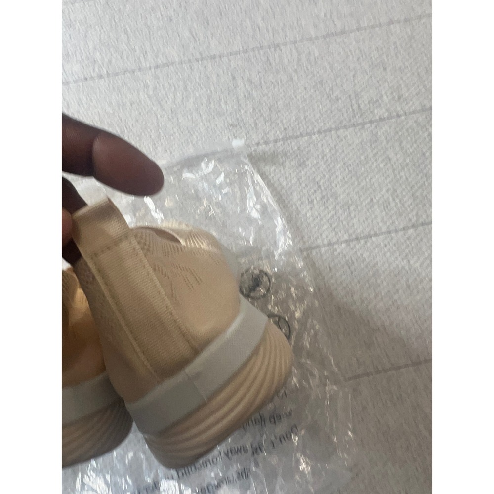 Skechers Womens Slip On Knit Walking Sneakers Beige Size 8 - Picture 5 of 11